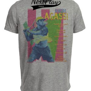 Tennis Retro Andre Agassi 1996 Artwork Heather Gray Sublimated T-Shirt