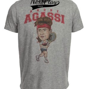 Tennis Retro Andre Agassi 1988 Artwork Heather Gray Sublimated T-Shirt