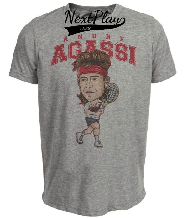 Tennis Retro Andre Agassi 1988 Artwork Heather Gray Sublimated T-Shirt