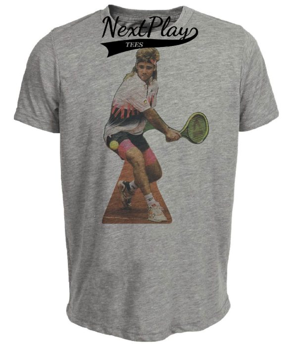 Tennis Retro Andre Agassi 1989 Artwork Heather Gray Sublimated T-Shirt