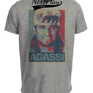 Tennis Retro Andre Agassi 1987 Artwork Heather Gray Sublimated T-Shirt