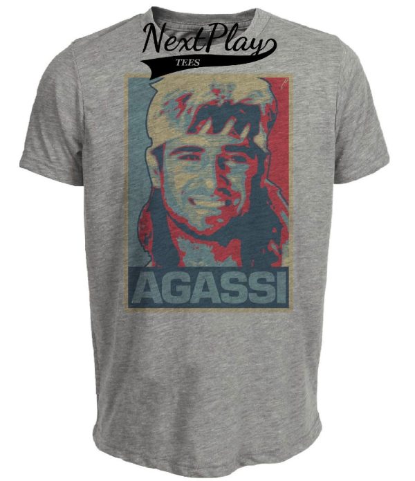 Tennis Retro Andre Agassi 1987 Artwork Heather Gray Sublimated T-Shirt