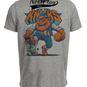 New York Knicks vs. Boston Celtics Retro Rivalry Basketball 1983 Artwork Heather Gray Sublimated T-Shirt