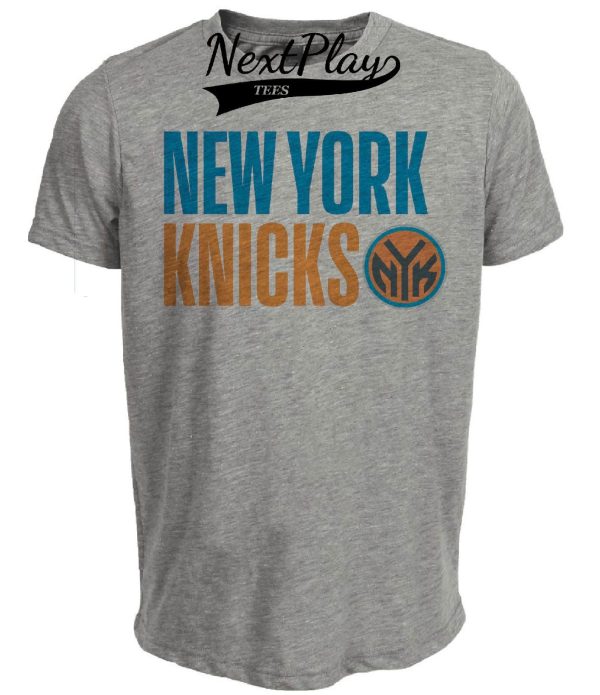 New York Knicks Retro Basketball 1982 Artwork Heather Gray Sublimated T-Shirt
