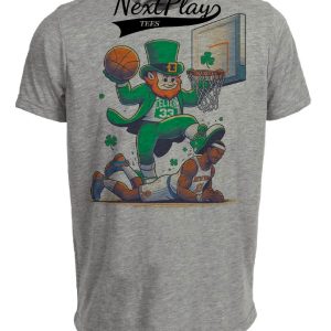 Boston Celtics vs. New York Knicks Retro Rivalry Basketball 1984 Artwork Heather Gray Sublimated T-Shirt