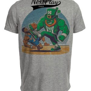 Boston Celtics vs. New York Knicks Retro Rivalry Basketball 1986 Artwork Heather Gray Sublimated T-Shirt