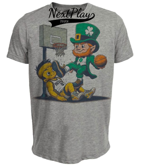 Boston Celtics vs. Indiana Pacers Retro Rivalry Basketball 1988 Artwork Heather Gray Sublimated T-Shirt