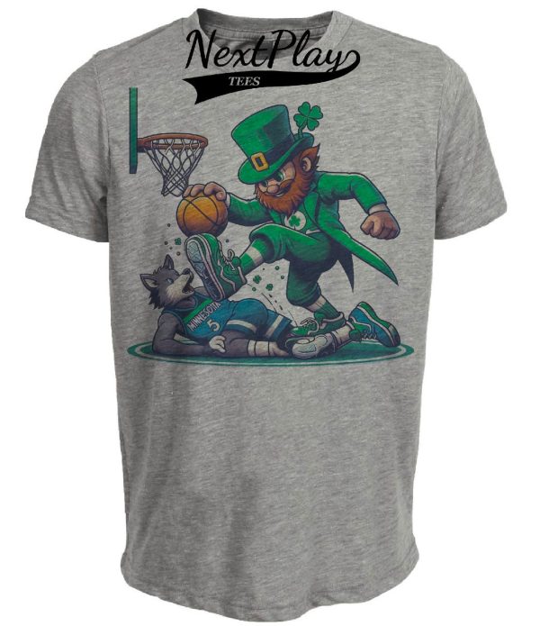 Boston Celtics vs. Minnesota Timberwolves Retro Rivalry Basketball 1988 Artwork Heather Gray Sublimated T-Shirt