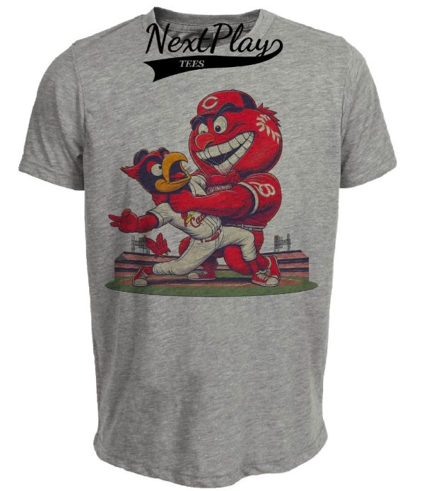 Cincinnati Reds vs. St. Louis Cardinals Retro Rivalry Baseball 1986 Artwork Heather Gray Sublimated T-Shirt