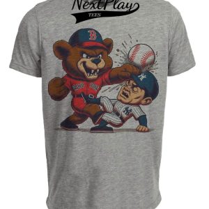 Boston Red Sox vs. New York Yankees Retro Rivalry Baseball 1988 Artwork Heather Gray Sublimated T-Shirt