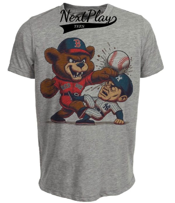 Boston Red Sox vs. New York Yankees Retro Rivalry Baseball 1988 Artwork Heather Gray Sublimated T-Shirt