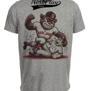 Boston Red Sox vs. New York Yankees Retro Rivalry Baseball 1978 Artwork Heather Gray Sublimated T-Shirt
