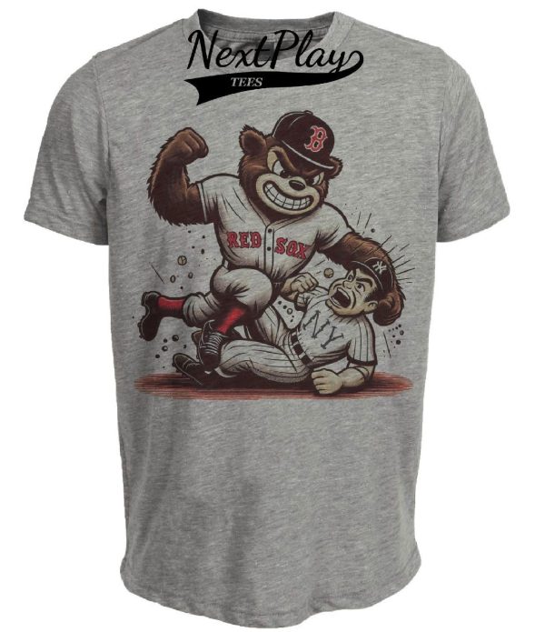 Boston Red Sox vs. New York Yankees Retro Rivalry Baseball 1978 Artwork Heather Gray Sublimated T-Shirt