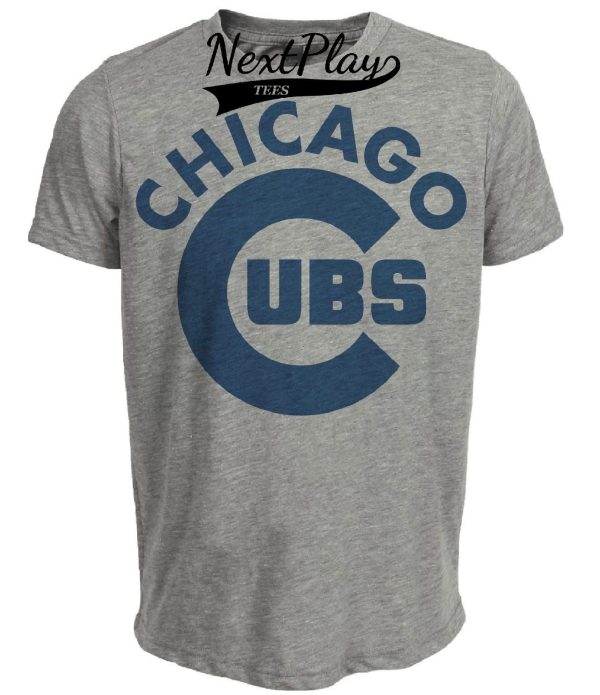 Chicago Cubs Retro Jersey Lettering Baseball 1935 Artwork Heather Gray Sublimated T-Shirt