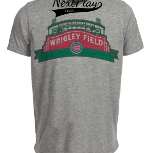Chicago Cubs Retro Wrigley Field Baseball 1914 Artwork Heather Gray Sublimated T-Shirt