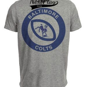 Baltimore Colts Retro Football 1954 Artwork Heather Gray Sublimated T-Shirt