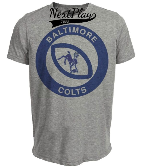 Baltimore Colts Retro Football 1954 Artwork Heather Gray Sublimated T-Shirt