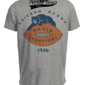 Chicago Bears Retro World Champions Football 1946 Artwork Heather Gray Sublimated T-Shirt