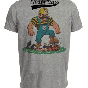 Pittsburgh Steelers vs. Cincinnati Bengals Retro Rivalry Football Mascot 1986 Artwork Heather Gray Sublimated T-Shirt