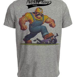 Pittsburgh Steelers vs. Baltimore Ravens Retro Rivalry Football Mascot Artwork Heather Gray Sublimated T-Shirt