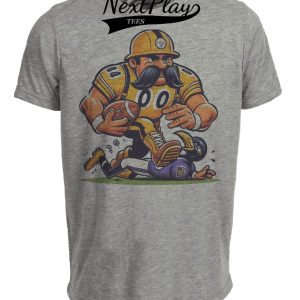 Pittsburgh Steelers vs. Baltimore Ravens Retro Rivalry Football Steely McBeam Artwork Heather Gray Sublimated T-Shirt