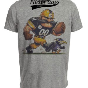 Pittsburgh Steelers vs. Baltimore Ravens Retro Rivalry Football Artwork Heather Gray Sublimated T-Shirt