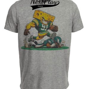 Green Bay Packers vs. Philadelphia Eagles Retro Rivalry Football Mascot 1992 Artwork Heather Gray Sublimated T-Shirt