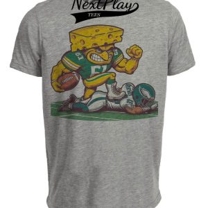 Green Bay Packers vs. Philadelphia Eagles Retro Rivalry Football Mascot 1986 Artwork Heather Gray Sublimated T-Shirt