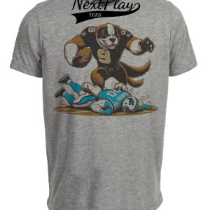 New Orleans Saints vs. Carolina Panthers Retro Rivalry Football Gumbo Artwork Heather Gray Sublimated T-Shirt