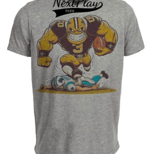 New Orleans Saints vs. Carolina Panthers Retro Rivalry Football Sir Saint Artwork Heather Gray Sublimated T-Shirt