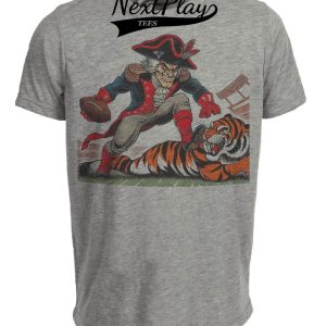New England Patriots vs. Cincinnati Bengals Retro Rivalry Football 1988 Mascot Artwork Heather Gray Sublimated T-Shirt