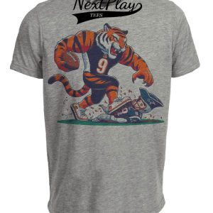 Cincinnati Bengals vs. New England Patriots Retro Rivalry Football 1987 Artwork Heather Gray Sublimated T-Shirt