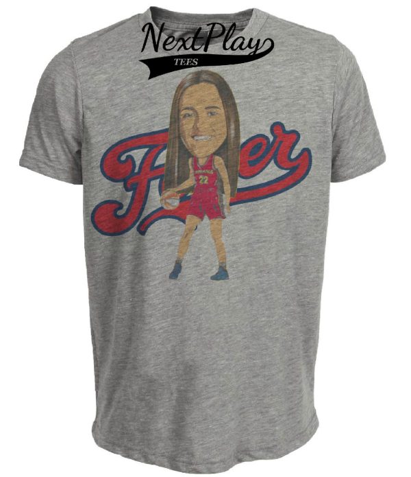 Indiana Fever Retro Caitlin Clark Basketball 2000 Artwork Heather Gray Sublimated T-Shirt