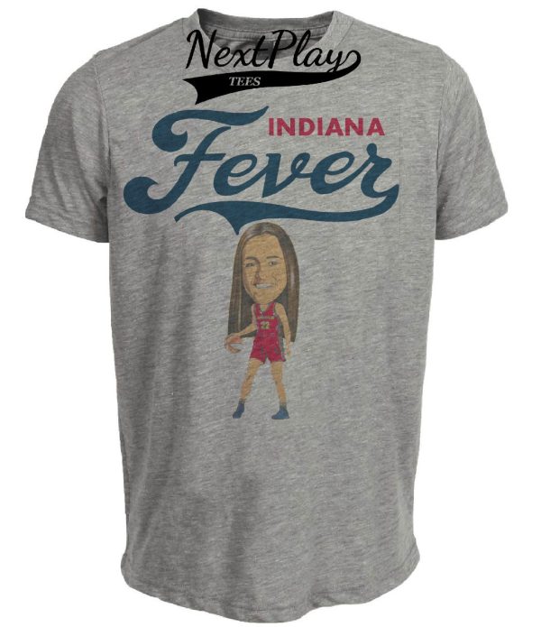 Indiana Fever Retro Caitlin Clark Basketball 2001 Artwork Heather Gray Sublimated T-Shirt