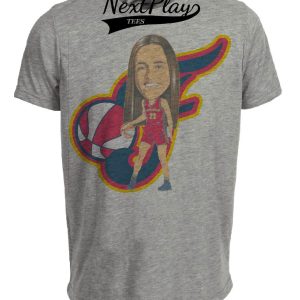 Indiana Fever Retro Caitlin Clark Basketball Artwork Heather Gray Sublimated T-Shirt