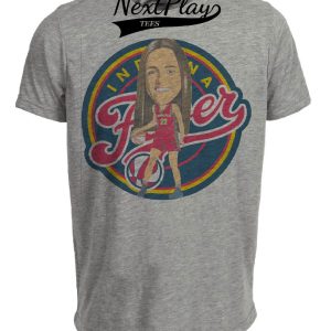 Indiana Fever Retro Caitlin Clark Basketball Artwork Heather Gray Sublimated T-Shirt