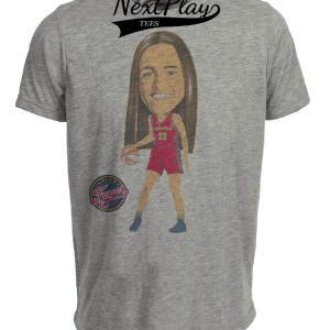 Indiana Fever Retro Caitlin Clark Basketball Artwork Heather Gray Sublimated T-Shirt