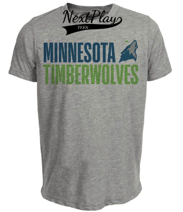 Minnesota Timberwolves Retro Basketball 1992 Artwork Heather Gray Sublimated T-Shirt