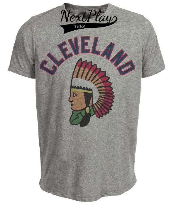 Cleveland Indians Retro Baseball 1933 Artwork Heather Gray Sublimated T-Shirt