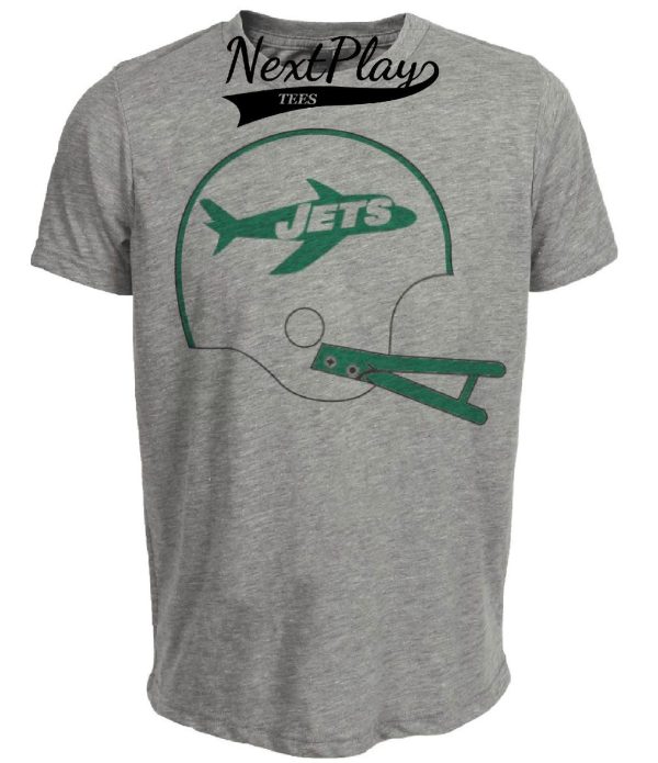 New York Jets Retro Football Helmet 1963 Artwork Heather Gray Sublimated T-Shirt