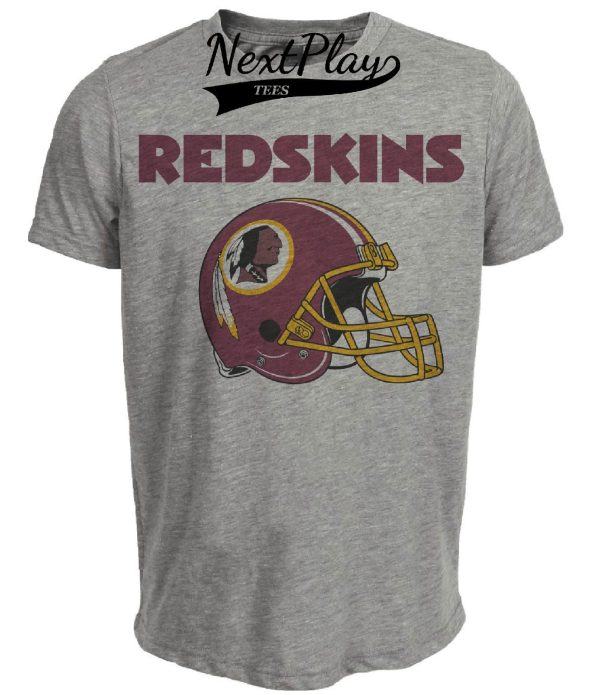Washington Redskins Retro Football Helmet 1975 Artwork Heather Gray Sublimated T-Shirt