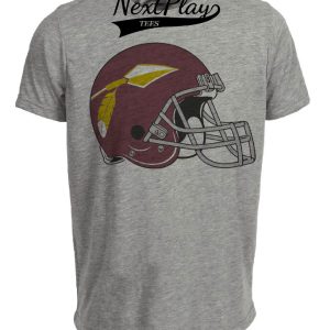 Washington Redskins Retro Football Helmet 1965 Artwork Heather Gray Sublimated T-Shirt