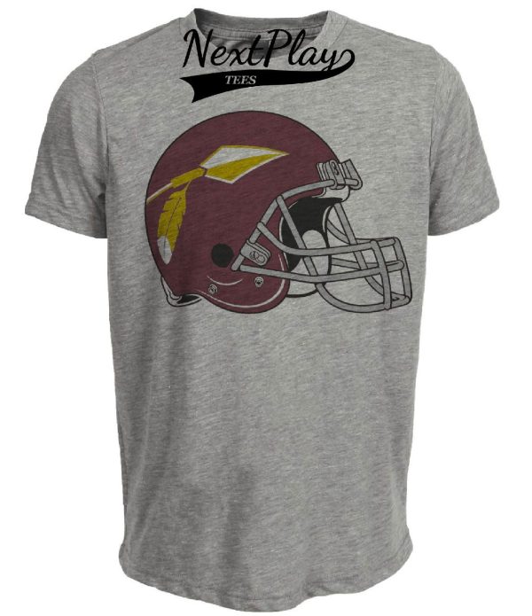 Washington Redskins Retro Football Helmet 1965 Artwork Heather Gray Sublimated T-Shirt
