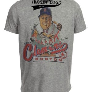 Boston Red Sox Retro Roger Clemens Baseball 1985 Artwork Heather Gray Sublimated T-Shirt