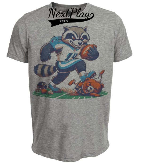 Tennessee Titans vs. Chicago Bears Retro Rivalry Football Mascot Artwork Heather Gray Sublimated T-Shirt