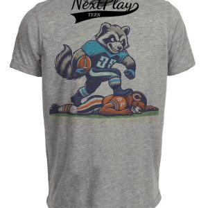 Tennessee Titans vs. Chicago Bears Retro Rivalry Football Mascot T-Rac Artwork Heather Gray Sublimated T-Shirt