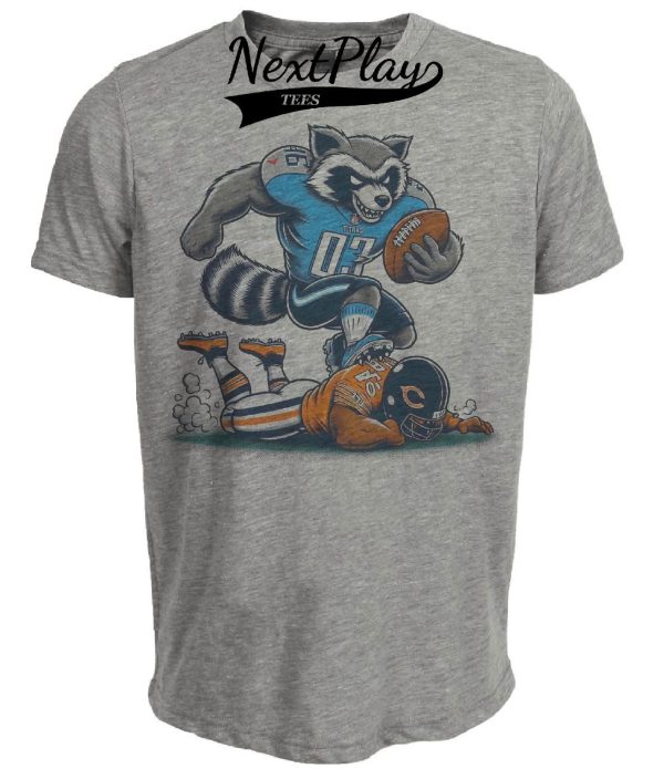 Tennessee Titans vs. Chicago Bears Retro Rivalry Football T-Rac Artwork Heather Gray Sublimated T-Shirt