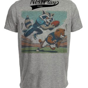 Tennessee Titans vs. Chicago Bears Retro Rivalry Football T-Rac The Catch Artwork Heather Gray Sublimated T-Shirt