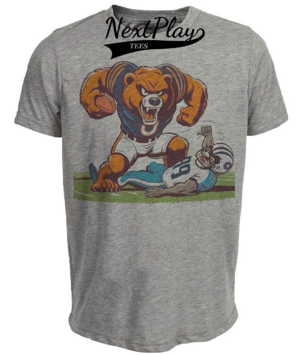 Chicago Bears vs. Tennessee Titans Retro Rivalry Football Staley Da Bear Roar Artwork Heather Gray Sublimated T-Shirt