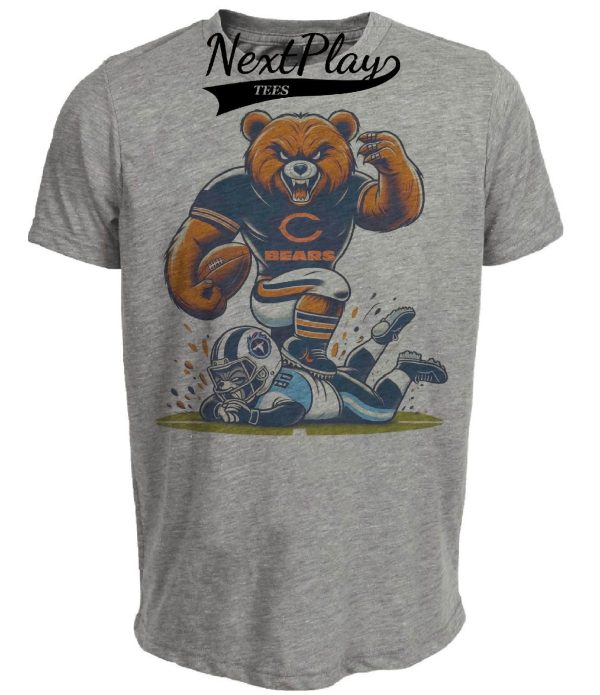 Chicago Bears vs. Tennessee Titans Retro Rivalry Football Staley Da Bear High Step Artwork Heather Gray Sublimated T-Shirt